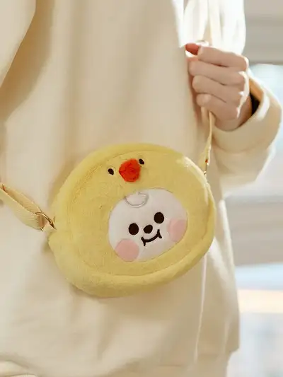 BT21 CHIMMY BABY 蓬松脸部毛绒十字包