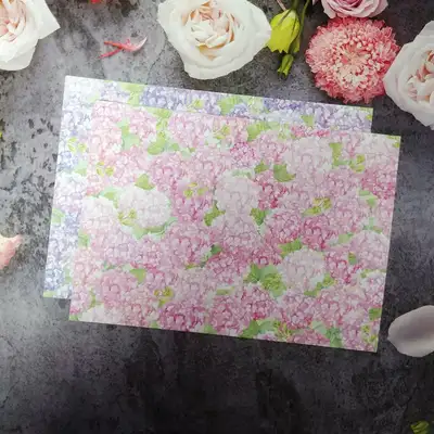[17]紫陽花 ラッピングペーパー-ピンクパープル