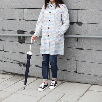 because Glen Check Soutien Collar Coat 雨衣外套