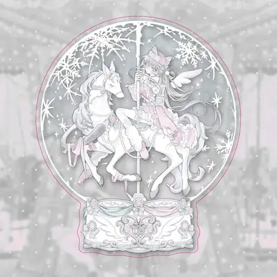 [結] Pink Noise Park 断片シール cat
