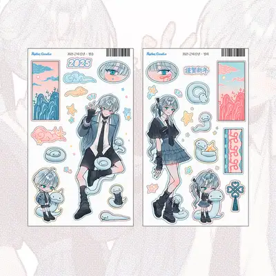 [ロッテンキャンドル] 2025 근하신年 ステッカー(2type)