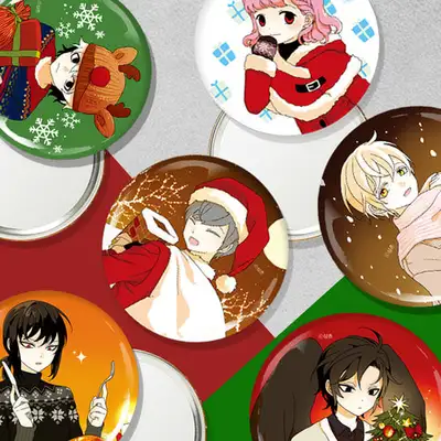 I Hate This Type of Hero (Webtoon) 'Christmas Special' Round Finger Mirror Hand Mirror 75mm / 6 Types