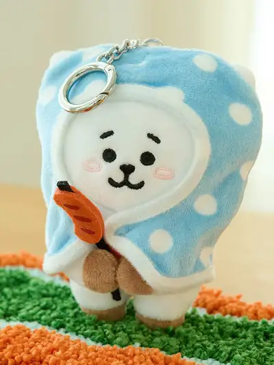 BT21 RJ Campfire Blanket Plush Keyring