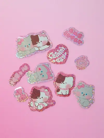 Line Friends Mini Mini Catnini Sticker Pouch Keyring