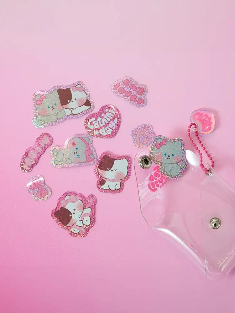 Line Friends Mini Mini Catnini Sticker Pouch Keyring — 3