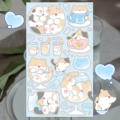 モモジプサ リキッドニャン シールスティッカー