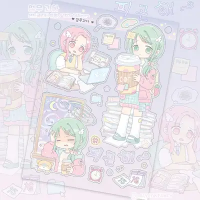 ラヨンファンシー オーバーワーク サンドグリッター ステッカー