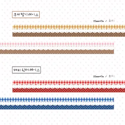 モモイハウス クッキーストロベリー ハッピーウィンターレース マスキングテープ 2type