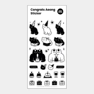 ウィアザペン祝い萌え猫ステッカー