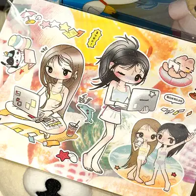 ナナスムード 일단바다에왔음 ステッカー