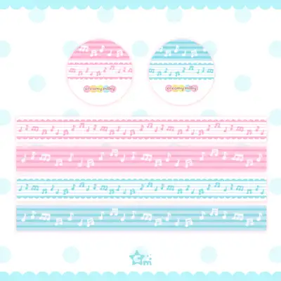 クリーミーミルキー 音符レース マスキングテープ 2type