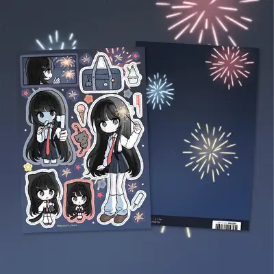 モサリスタジオ 花火 ステッカー