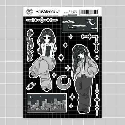 ルア BLACK ステッカー