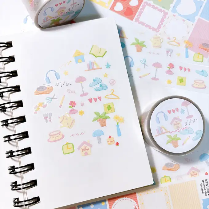 Jejeuniversse Drawing Cozy & Relax Kiss Cut Tape