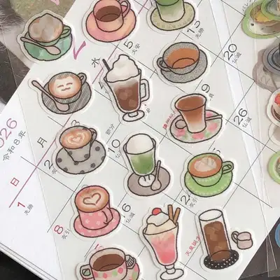 ユング コーヒーとケーキ マスキングステッカー 3type