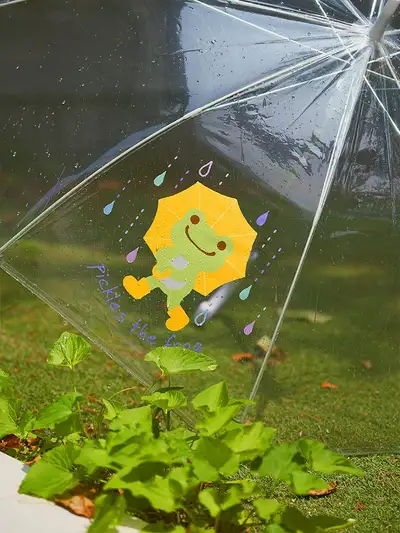 Pickles the Frog Clear Umbrella