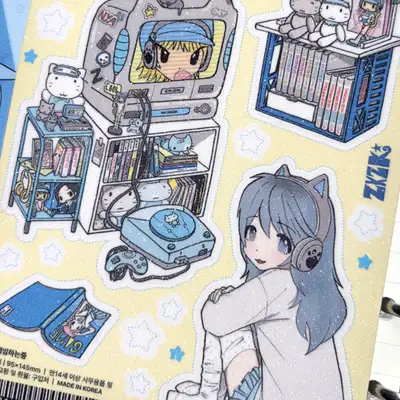 ジャッカジャッカスタジオ 今はゲームしている中 ステッカー