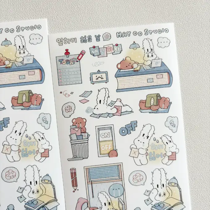 ヘイオオスタジオ 仕事したくない日 ステッカー