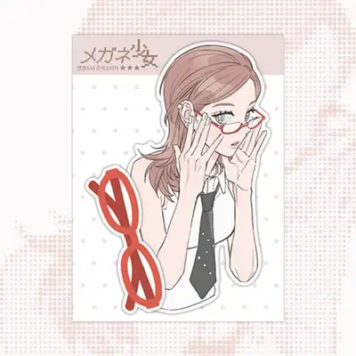 アチュココ 眼鏡少女 ジグソーステッカー