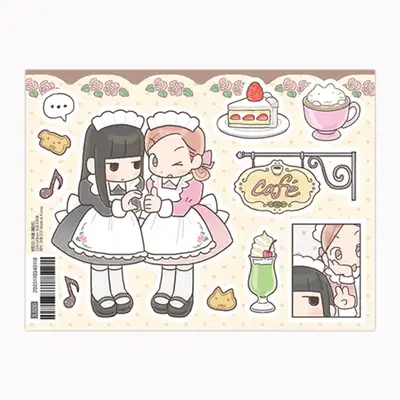 アチュココ ヴィンテージカフェメイド ステッカー