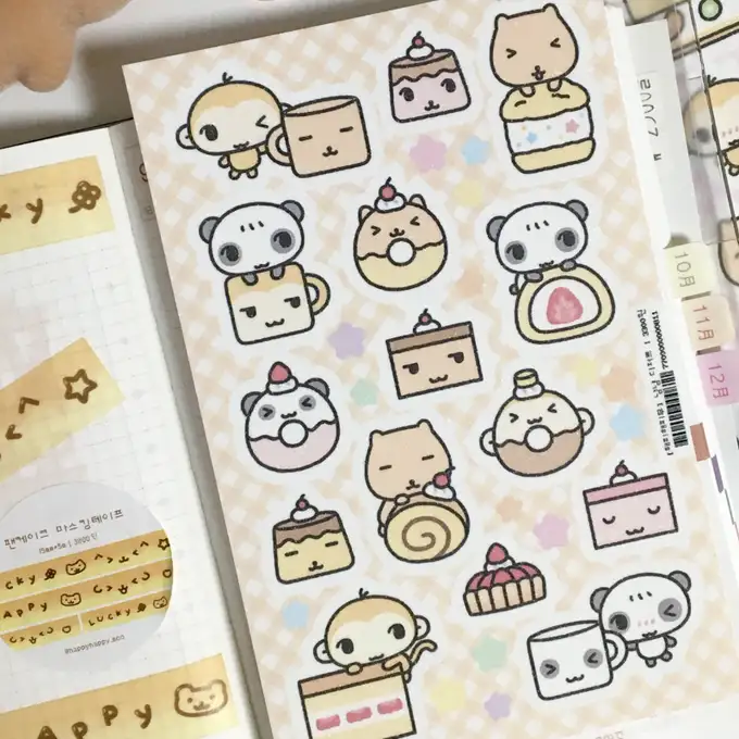 Happy Happy Moo Nom Nom Dessert Seal Stickers