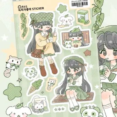 ウスウス商店 緑茶が好き ステッカー