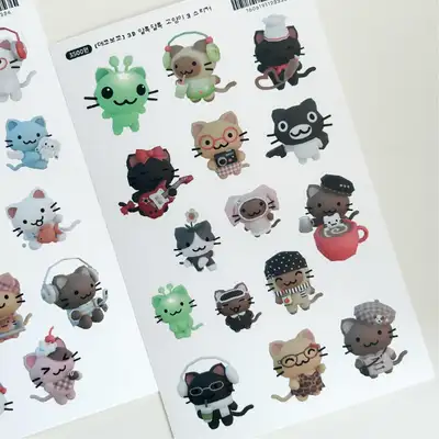 デコボコ3Dカラフル猫3ステッカー