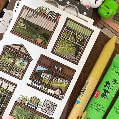 ユング 抹茶コレクション ステッカー 4type