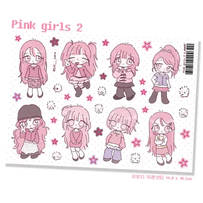 잘사라 ピンクガール 2 ステッカー