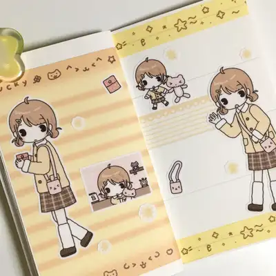 ハッピーハッピームー 冬の女の子 ステッカー 2弾