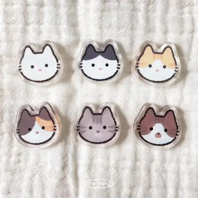まるまる猫顔マグネット 6種類