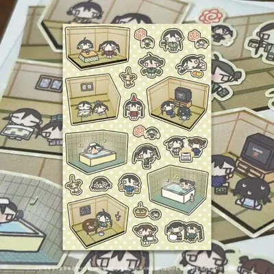 ねこめいどすうぷ 冬 畳マンション生活 ステッカー