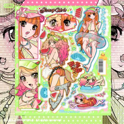 ドミワールド サンキャップガールズ ステッカー