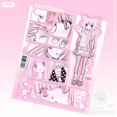 ドミワールド 漫画カット スタイル ステッカー