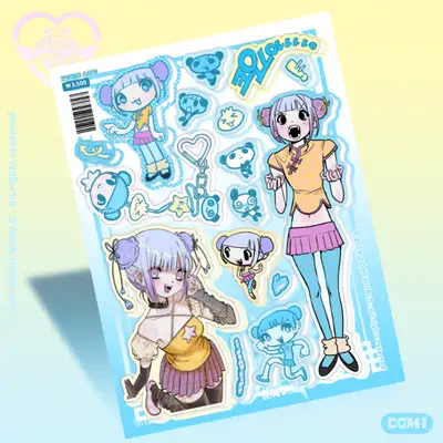 ドミワールド まんじゅう頭 ステッカー