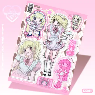 ドミワールド ブロンド メイド ステッカー