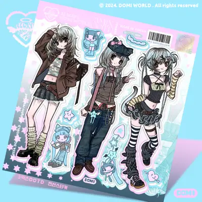 ドミワールド3 ミックス OOTD ステッカー