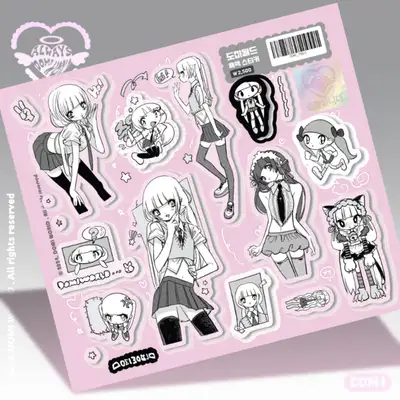ドミワールド モノクロ ステッカー