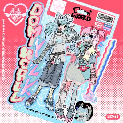 ドミワールド Y2K フラグメント ステッカー