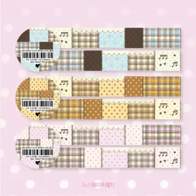 Way2Fetch シュガリー パッチワーク マスキングテープ 3type