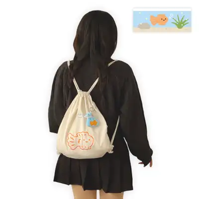 フカフカスタジオ 魚 ストリングバックパック
