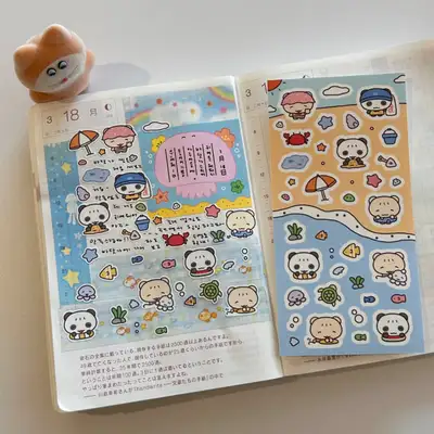 ハピハピムー夏ビーチステッカー