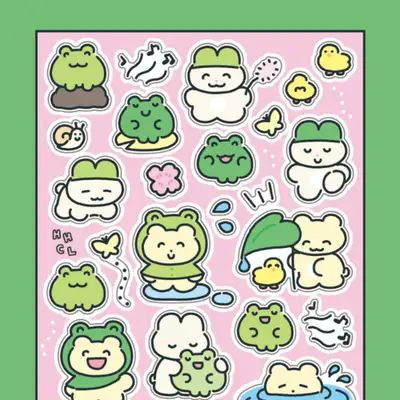 [ヒヒクラブ] 春カエル シールステッカー