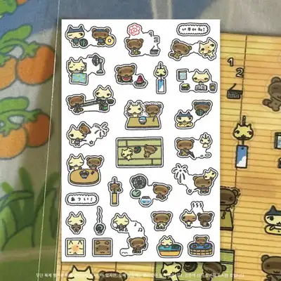ネコメイドスープ ミニサマーダイアリー 透明ステッカー