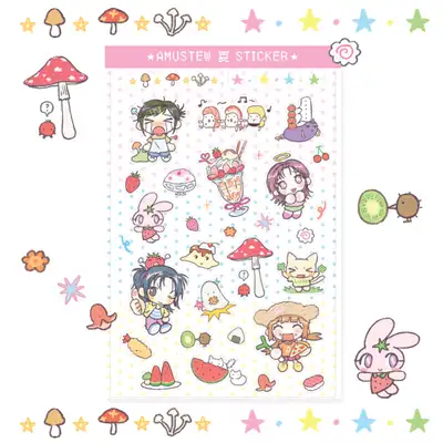 アムスチュー夏の子透明ステッカー