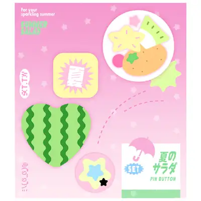 サティ 夏サラダ バッジ セット