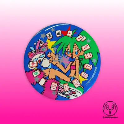 ゴゴプロジェクト Mahjong Love ロン! 銀箔ピンバッジ