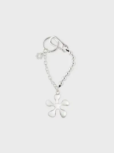 Collé Metal Long Beads Keyring Silver