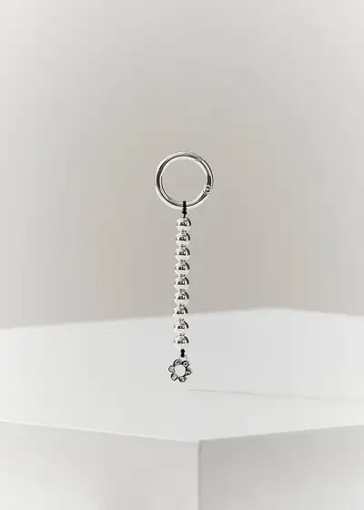 Colle Metal Custom Bead Keyring Silver