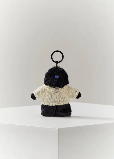 Colle Cherbi Furry Plush Keyring Black